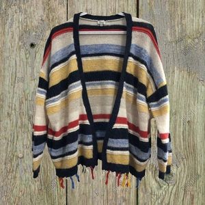 ❤️3/$30 Kismet, boho fringe, striped cardigan.